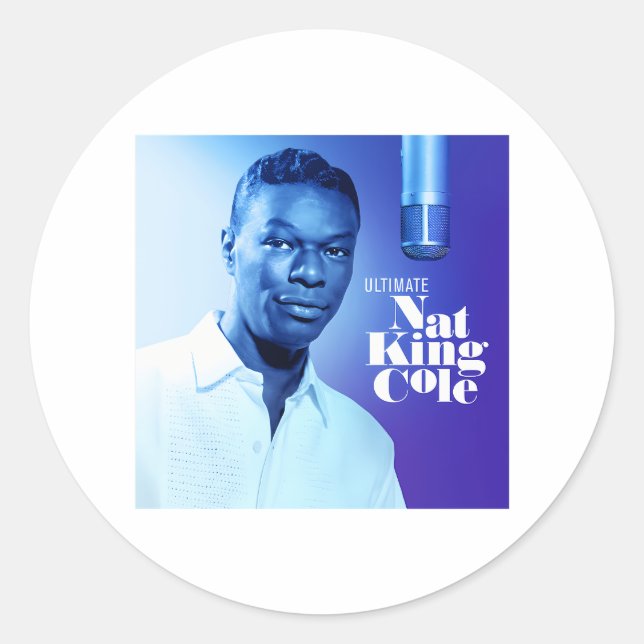 Nat King Cole Runder Aufkleber (Vorderseite)