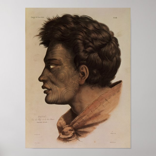Natai, Maori-Chef aus Bream Bay, Neuseeland Poster (Vorne)