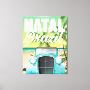 Natal Brasilien Vintage Automobil Reiseplakat Leinwanddruck