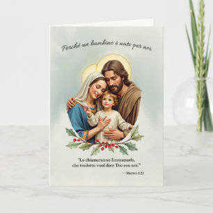 Natale Religioso Sacra Famiglia Dio con noi Karte