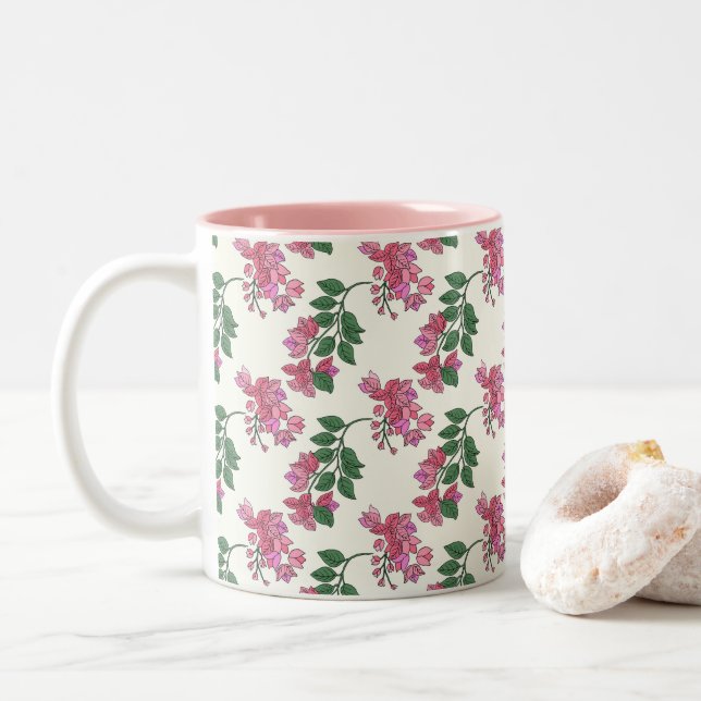 Natalia-Blume Zweifarbige Tasse (Mit Donut)