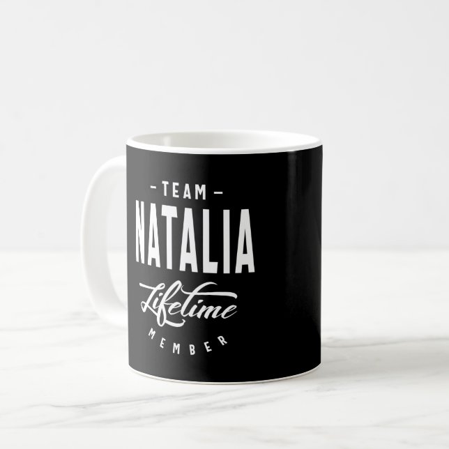 Natalia Personalisiert Name Geburtstagsgeschenk Kaffeetasse (Vorderseite Links)