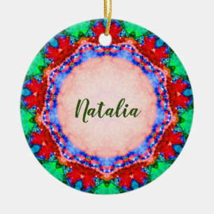 NATALIA Weihnachts-Fraktal personalisiert Keramik Ornament