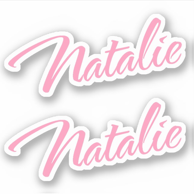 Natalie Decorative Name in Pink x2 Aufkleber (Vorderseite)