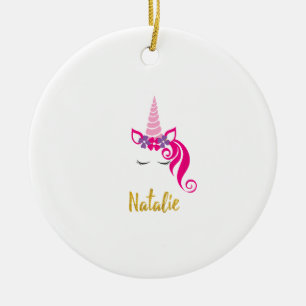 Natalie Einhorn-Shirt für Mädchen mit personalisie Keramik Ornament