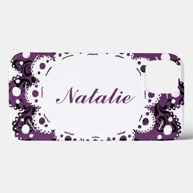 Natalie Elegant Damask Viktorianisches Telefon Case-Mate iPhone Hülle (Rückseite (Horizontal))