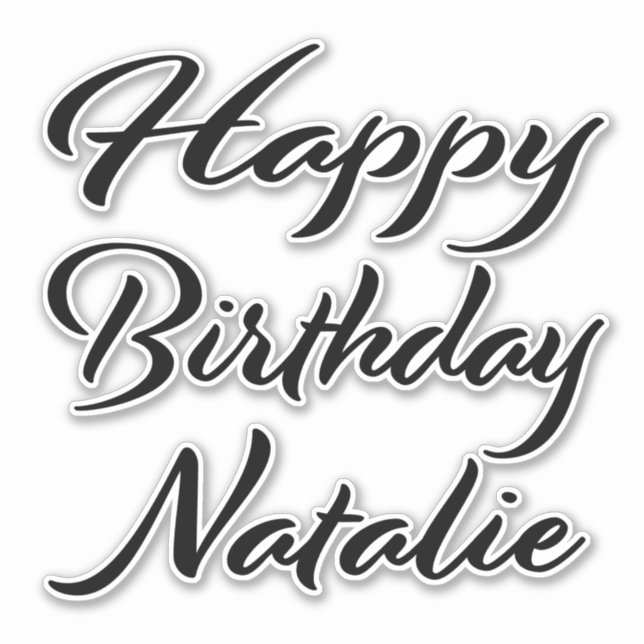 Natalie Name Vorname black Sticker Geburtstag (Vorderseite)