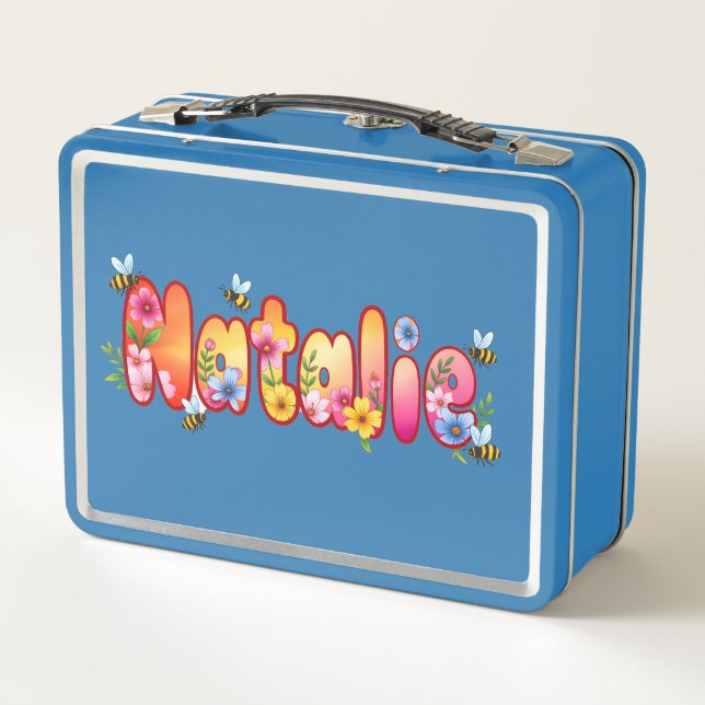 Natalie - Personalized Bee Lunch Box (Rückseite)