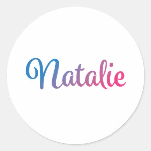 Natalie Stylish Cursive Runder Aufkleber