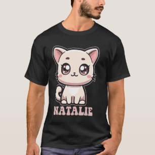 Natalie Süße Kitty-Katze-Design für Mädchen Name N T-Shirt