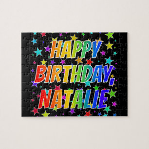 "NATALIE" Vorname, Spaß "GLÜCKLICHER GEBURTSTAG" Puzzle