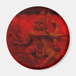 Nataraj, das Shiva Wand-Entlastungs-Statue-Rot Magnet