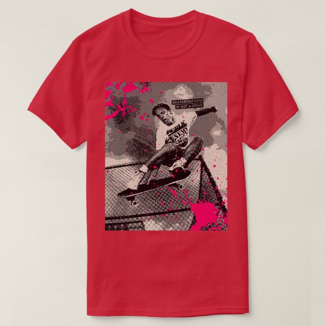 Natas Skateboarding ist keine Crime Old School 2 T-Shirt (Design vorne)