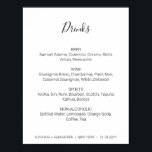 Natasha Black Drinks Menü Rustikales Hochzeitszeic Poster<br><div class="desc">Dieses elegante Drinks Hochzeitszeichen lasse Ihren Gästen das Bar zu kennen. Es bietet rustikale, schwarze, handgeschriebene Kalligraphie-Schrift und eine saubere Typografie für einen schicken, modernen, minimalistischen Look. Entworfen, um unsere stilvolle Natasha Hochzeitskollektion zu ergänzen. Schauen Sie sich die anderen Artikel in dieser Sammlung an, um einen anspruchsvollen, koordinierten Look für...</div>