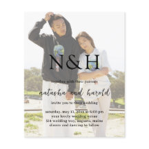 Natasha Foto Monogram Modern Wedding Einladung