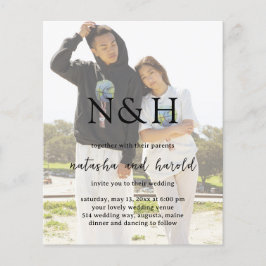 Natasha Foto Monogram Modern Wedding Einladung