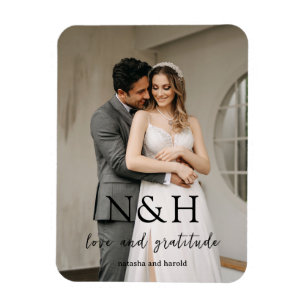 Natasha Foto Monogram Modern Wedding Magnet