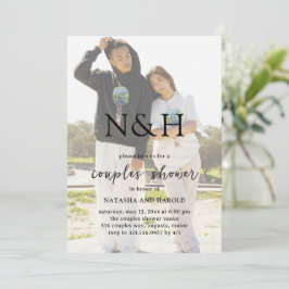 Natasha Foto Monogram Moderne Paare Dusche Einladung