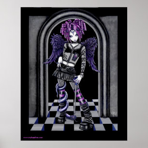 Natasha Gothic Tattoo Angel Poster