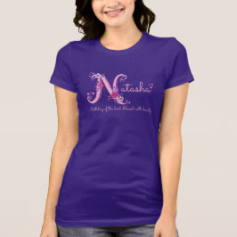 Natasha Mädchennamensbedeutungs-Monogramm-Shirt T-Shirt