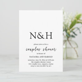 Natasha Monogram Modern Couples Dusche Einladung