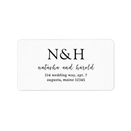 Natasha Monogram Modern Wedding Adressaufkleber