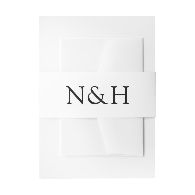 Natasha Monogram Modern Wedding Einladungsbanderole (Vorderseite Beispiel)