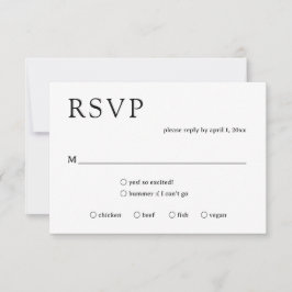 Natasha Monogram Modern Wedding RSVP Karte