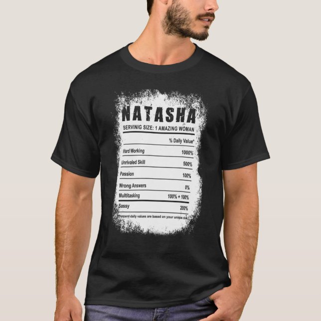 Natasha Nutrition Fakten Name Nickname Alias Titel T-Shirt (Vorderseite)