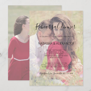 Natasha Rustic Calligraphy Foto Probe Dinner Einladung