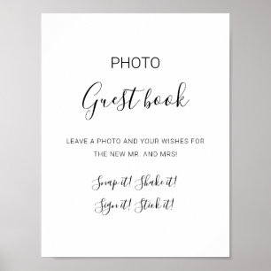 Natasha Simple Foto Guest Book Wedding Sign Poster