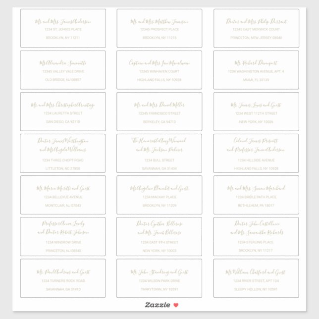 Natasha Simple Schwarz-weiß Guest Address Labels (Blatt)