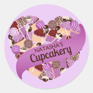 Natasha's Cupcakery Lila Stickers
