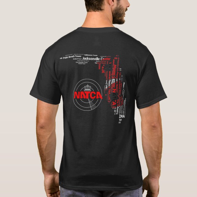 NATCA Florida Anlagen mit Hurrikan-Flagge T-Shirt (Rückseite)