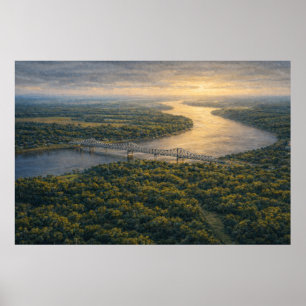 Natchez am Fluss Mississippi River Poster
