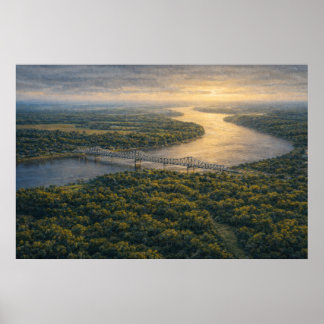 Natchez am Fluss | Mississippi River Poster