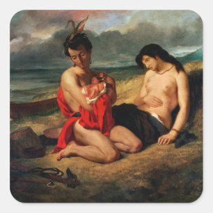 Natchez, c.1823-35 quadratischer aufkleber