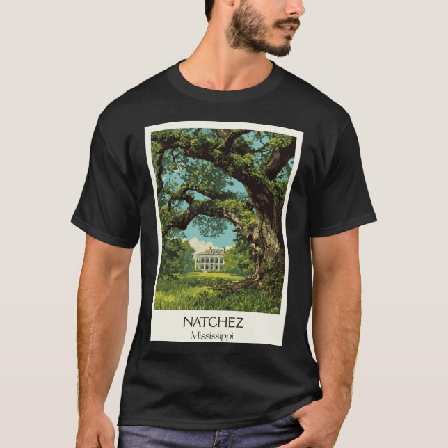 Natchez Mississippi Mansion Historic Antebellum Ar T-Shirt (Vorderseite)