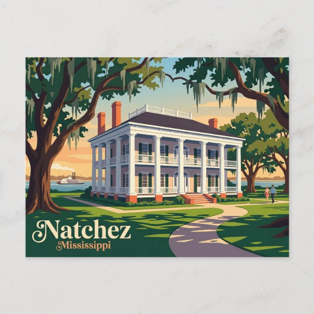 Natchez Mississippi Postkarte (Vorderseite)