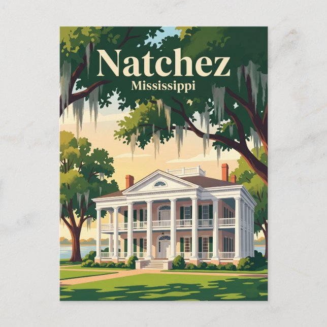 Natchez Mississippi Postkarte (Vorderseite)