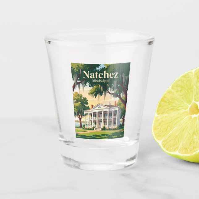 Natchez Mississippi Schnapsglas (Vorderseite)