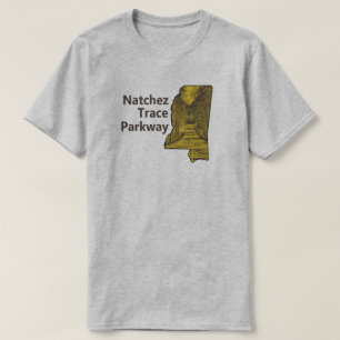 Natchez Trace Parkway Mississippi Karte T-Shirt