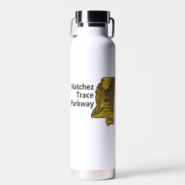 Natchez Trace Parkway Mississippi Karte Trinkflasche (Vorne)