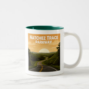 Natchez Trace Parkway Mississippi Landschaft Zweifarbige Tasse