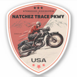 Natchez Trace Straße Mississippi Tennessee Motorra Aufkleber