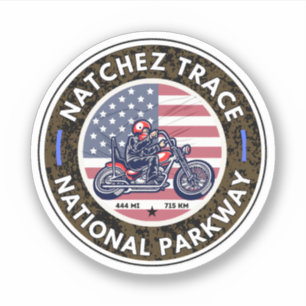 Natchez Trace Straße Mississippi Tennessee Motorra Aufkleber