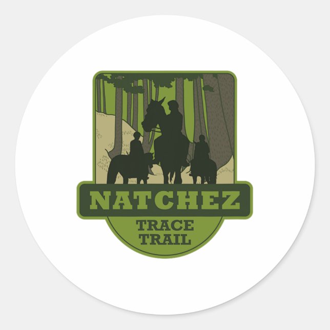 Natchez Trace Trail - Reiten  Runder Aufkleber (Vorderseite)