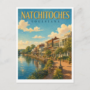 Natchitoches Louisiana Front Street GeoSaga Postkarte