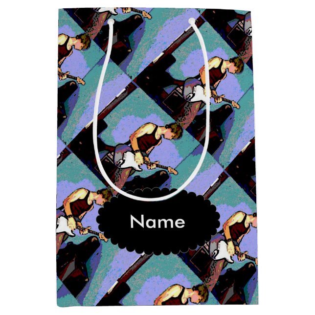 Nate und Gitarre für Geschenke Mittlere Geschenktüte (Vorderseite)