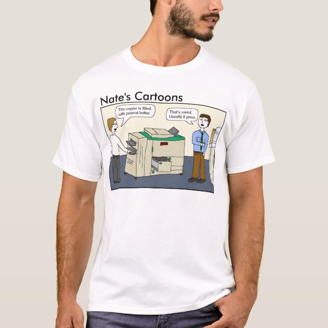 Nates Cartoon-Kopierer-Shirt T-Shirt (Vorderseite)